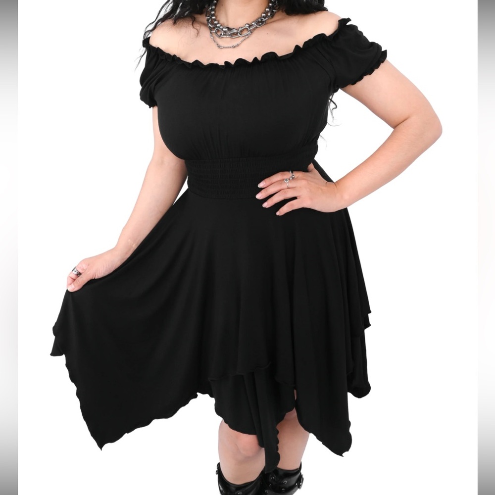 Foxblood Poppy Handkerchief Dress